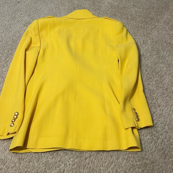 Lauren Ralph Lauren Women’s Yellow Wool Riding Blazer Jacket Sz 6P Made in USA - Picture 11 of 14